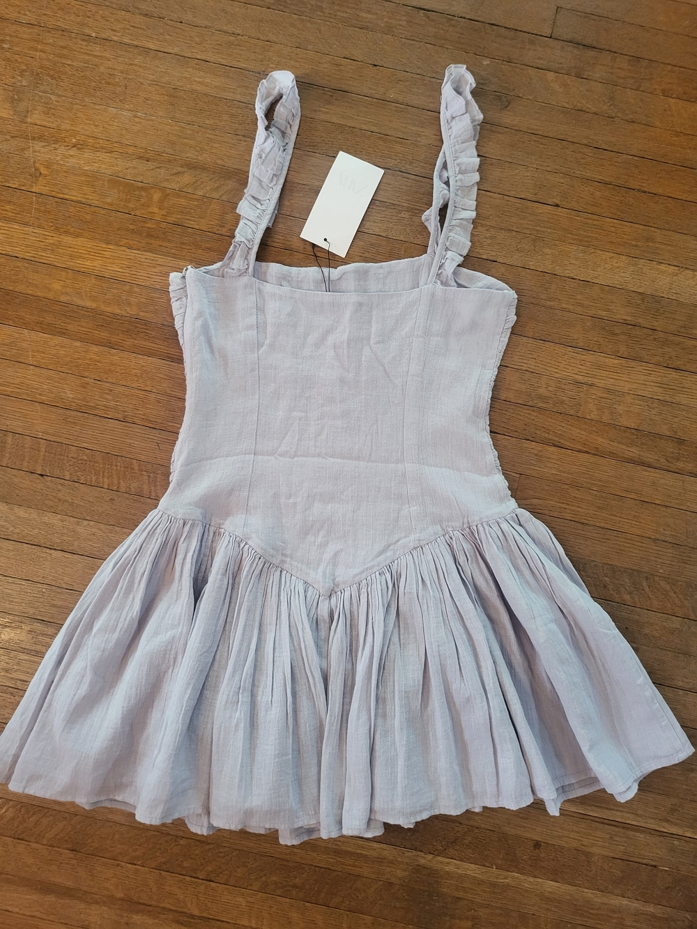 Zara Lavender Ruffle-Strap Mini Dress - Picture 6 of 6